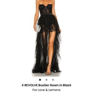 For Love And Lemons Black High Low Bustier Dress
